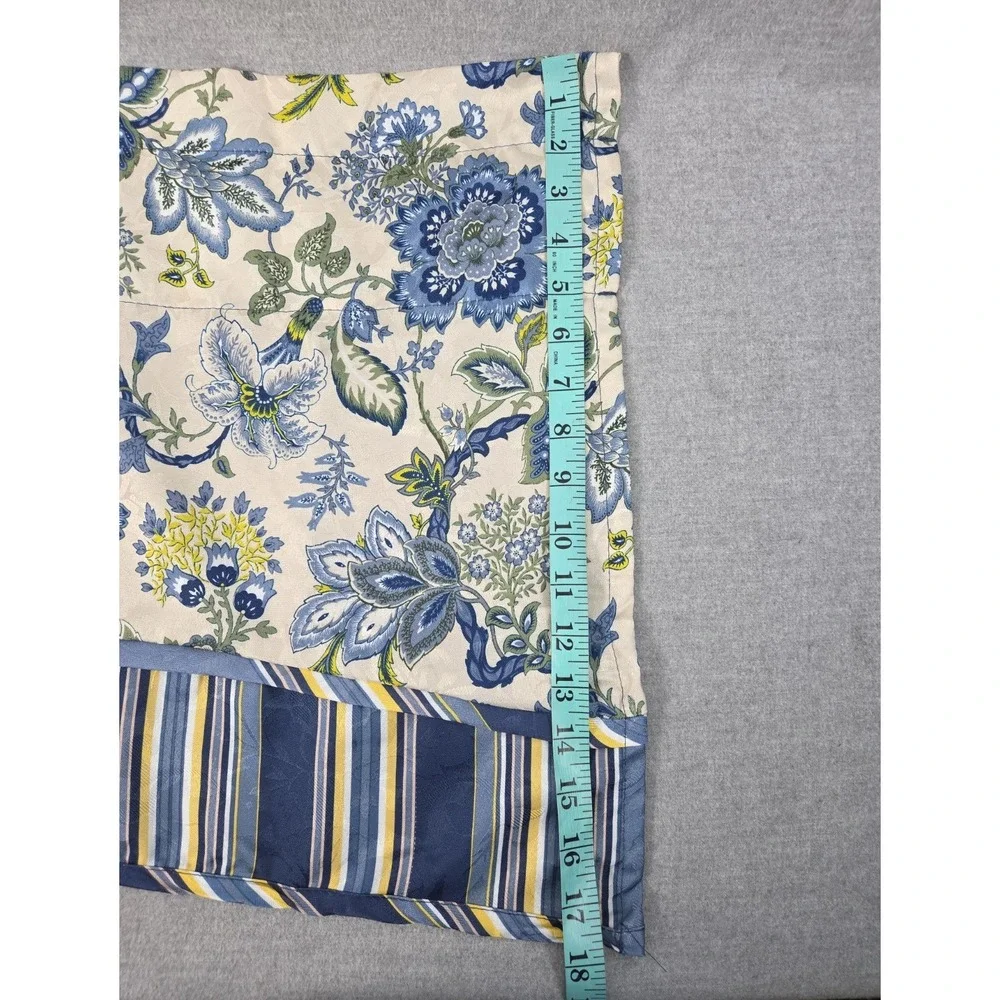 Waverly Imperial Dress Jacobean Floral Valance Set Scallop Blue Yellow 18x50